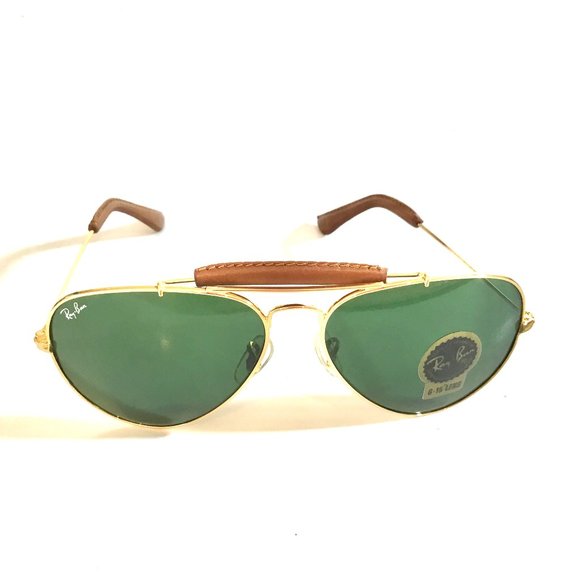New Rayban Leather Aviator Sunglasses - Picture 1 of 6